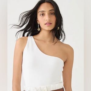 NWT J. Crew FormKnit one-shoulder tank in White - Size S